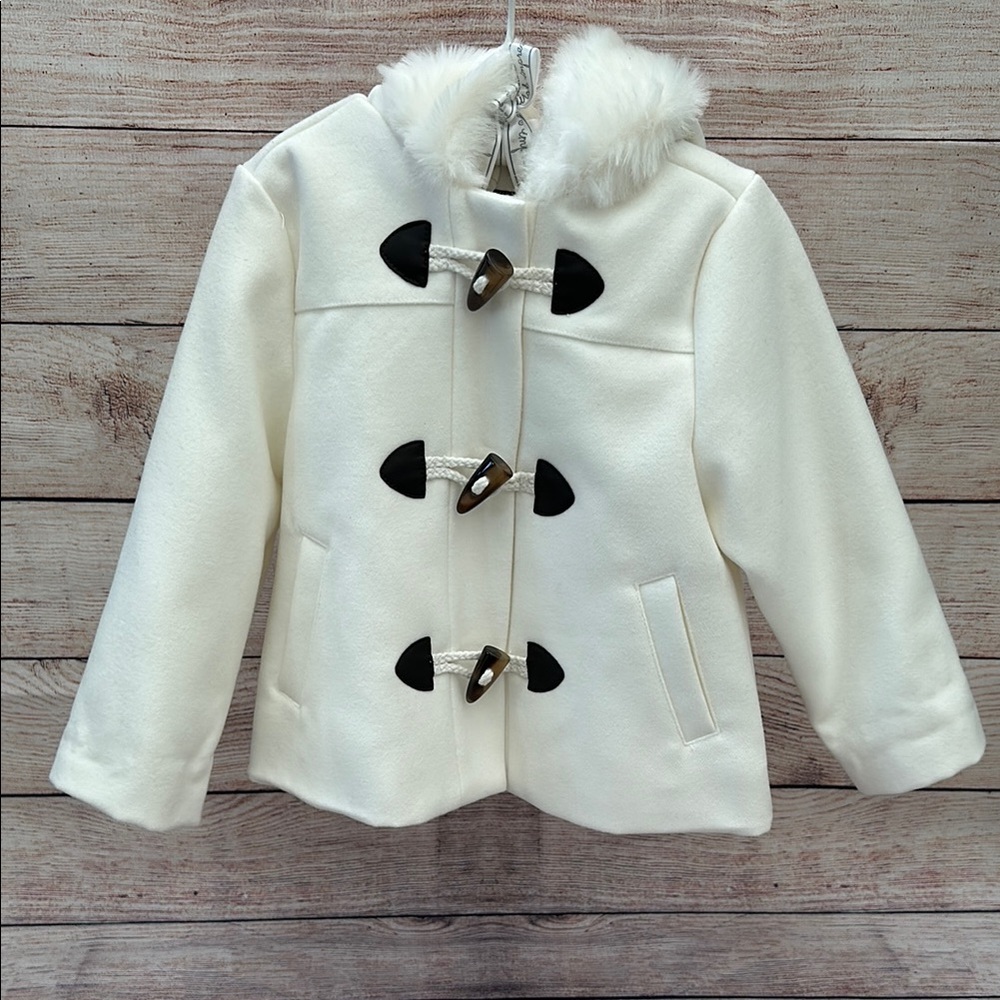 Janie and Jack Toggle Coat with Faux Fur Hood
